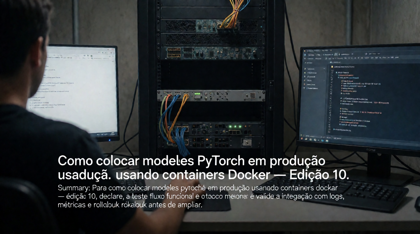 Capa editorial local sobre bancos de dados; tema: Como colocar modelos PyTorch em produção usando containers Docker — Edição 10