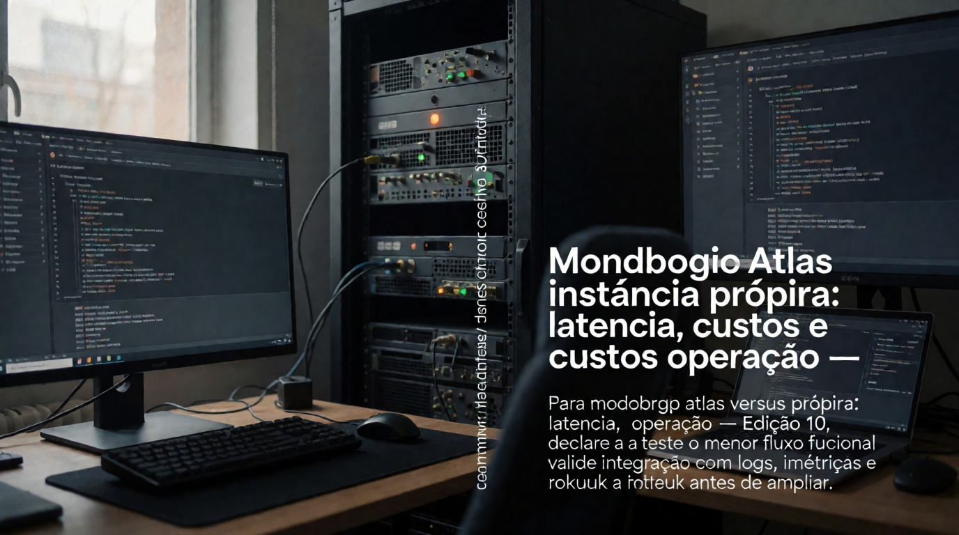 Capa editorial local sobre ia; tema: MongoDB Atlas versus instância própria: latência, custos e operação — Edição 10