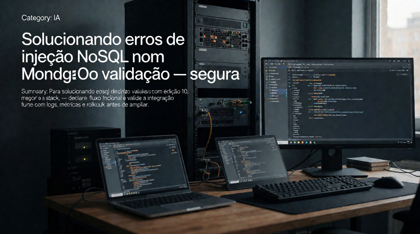 Capa editorial local sobre ia; tema: Solucionando erros de injeção NoSQL no MongoDB com validação segura — Edição 10